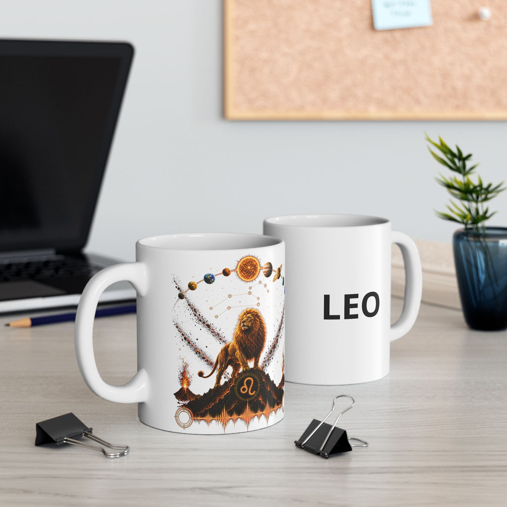 LEO Astrology Ceramic Mug — Zodiac Constellation Coffee Cup (11oz & 15oz)