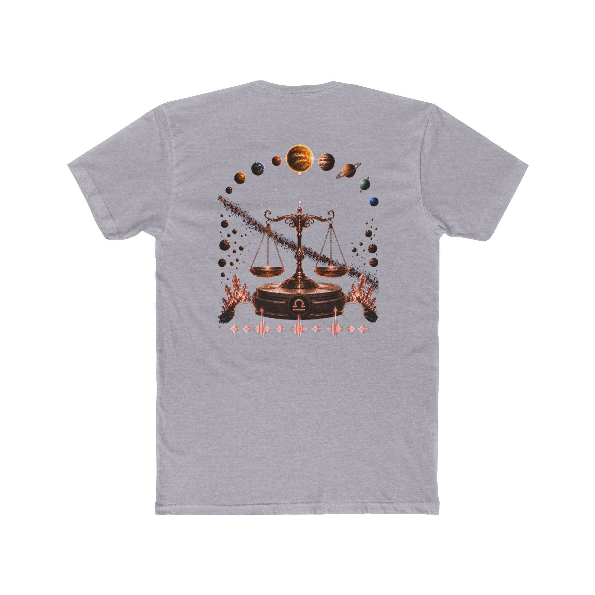 Libra Zodiac Scales T-Shirt — Astrological Balance Tee with Planetary Design