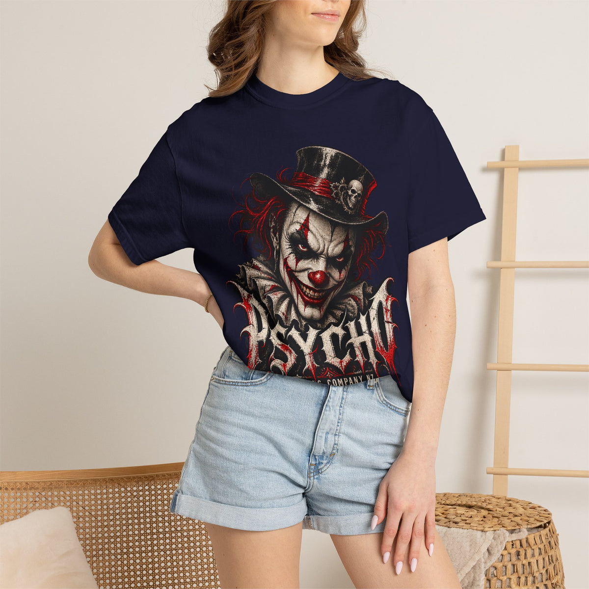 Psycho Clown Male Graphic T-Shirt — Creepy Gothic Horror Tee