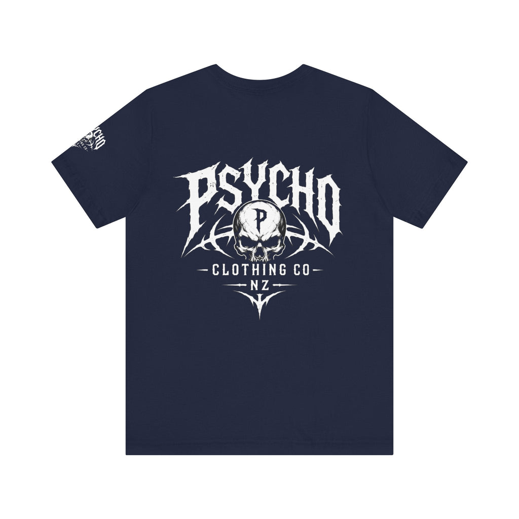 Psycho Clothing Co. Graphic Tee — Gothic Skull Logo T‑Shirt