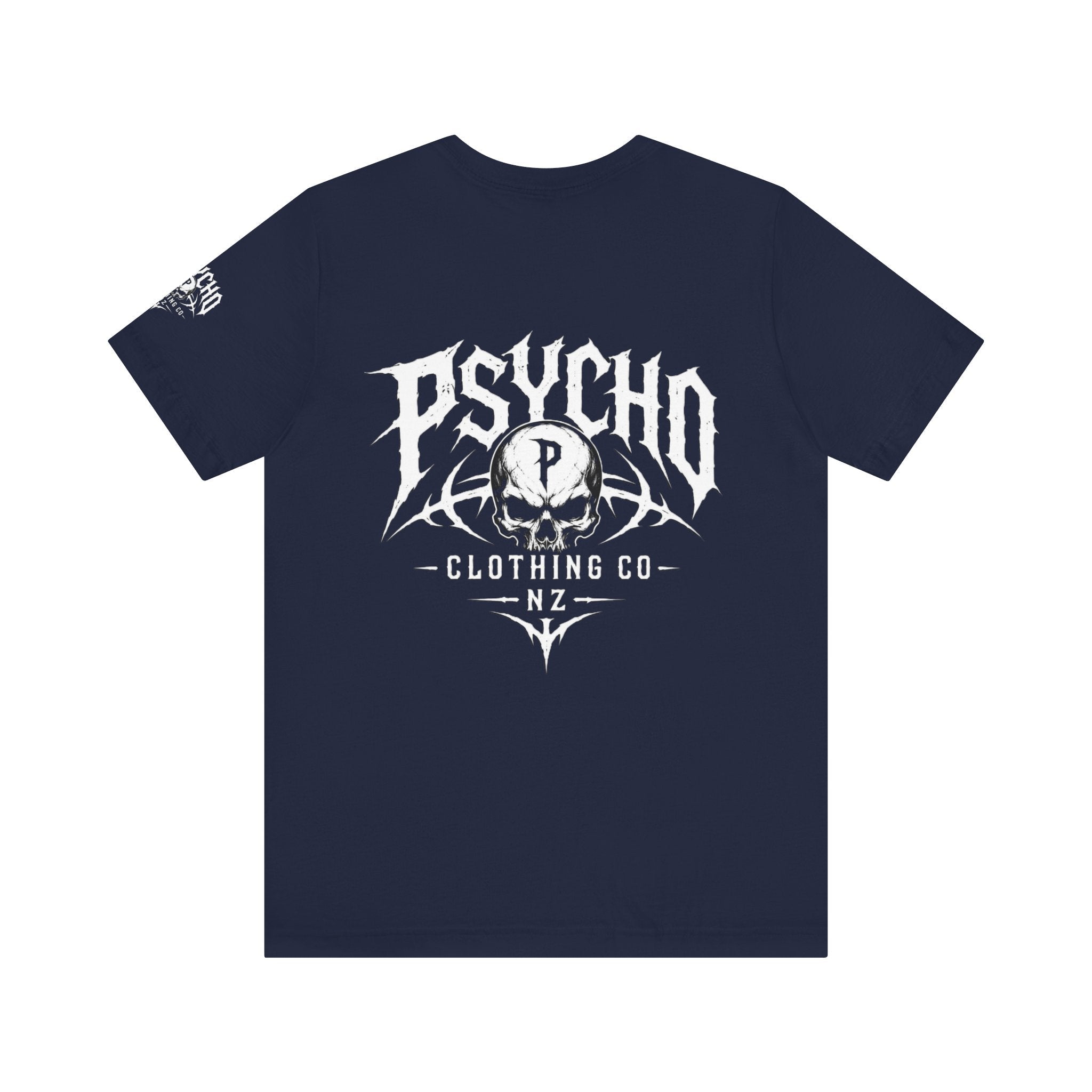 Psycho Clothing Co. Graphic Tee — Gothic Skull Logo T‑Shirt