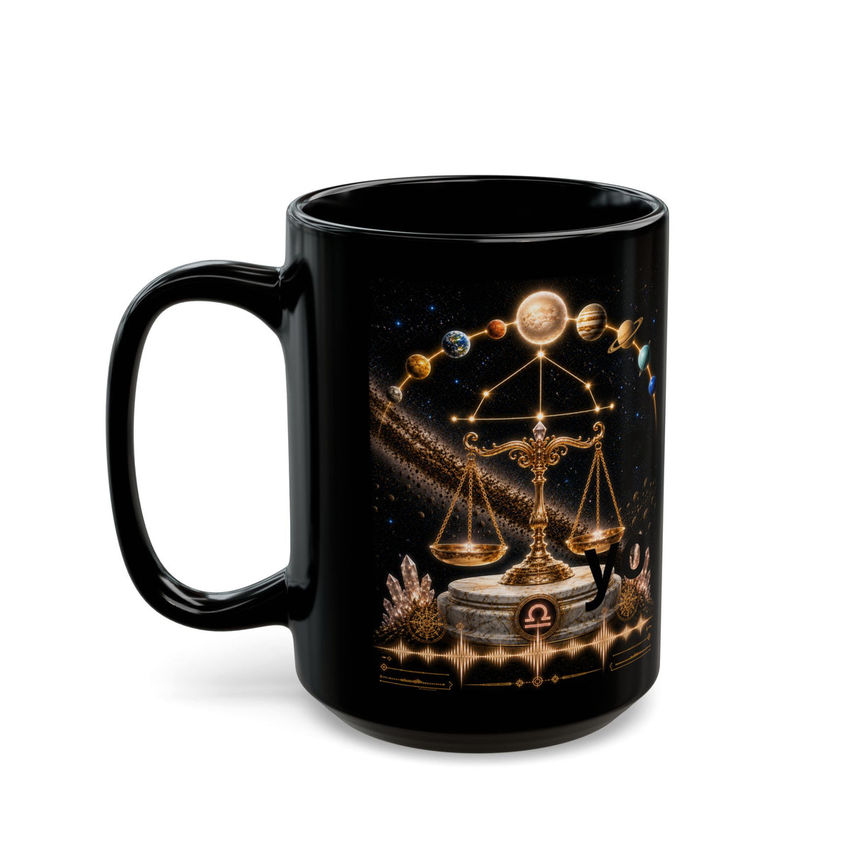 Libra Constellation Black Mug — Zodiac Coffee Cup (11oz & 15oz)