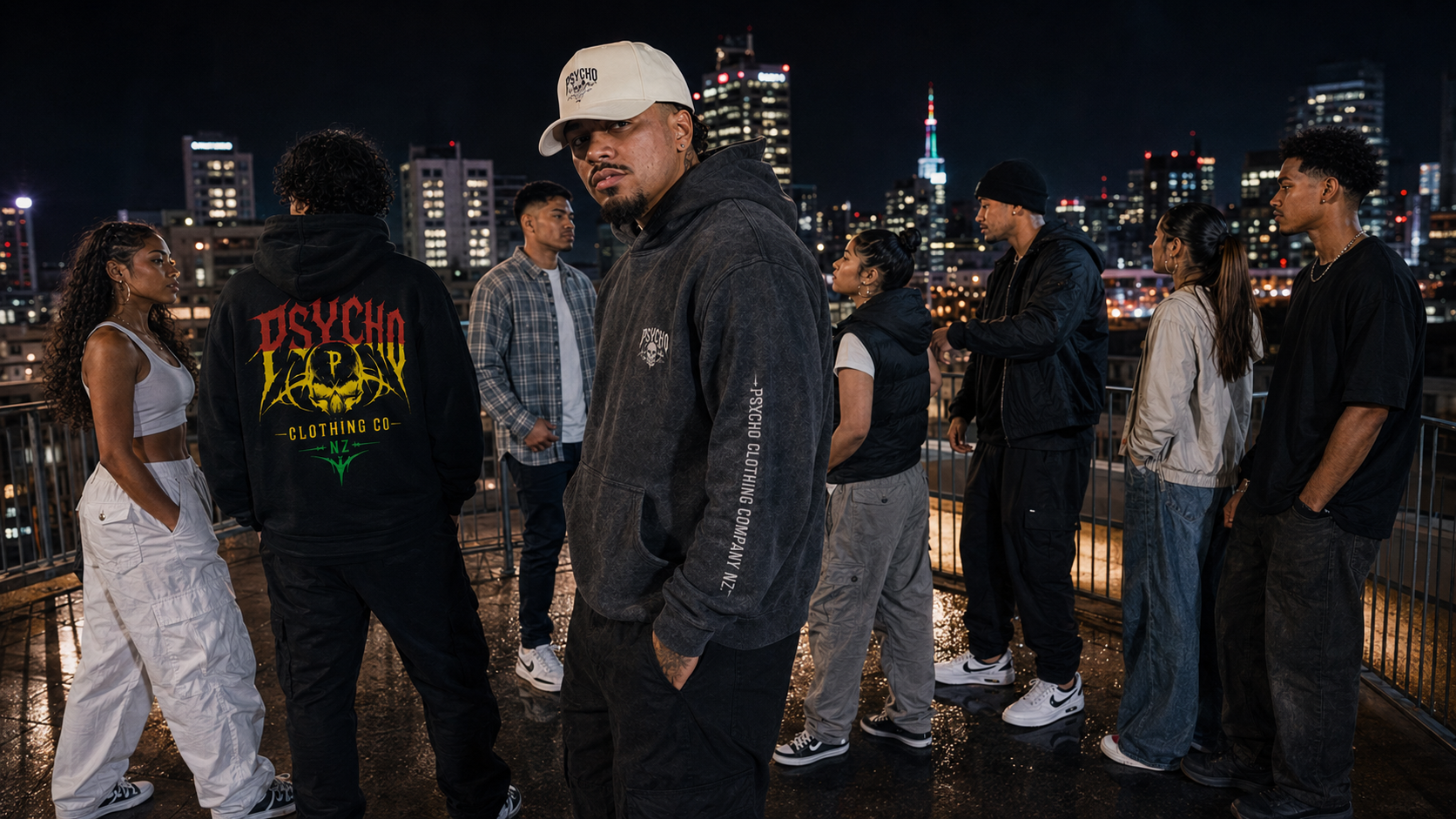 Psycho Clothing Co. Icon Cap — Gothic Skull Logo Baseball Hat