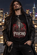 Psycho Wizard Graphic Tee - Dark Gothic Fantasy T-Shirt