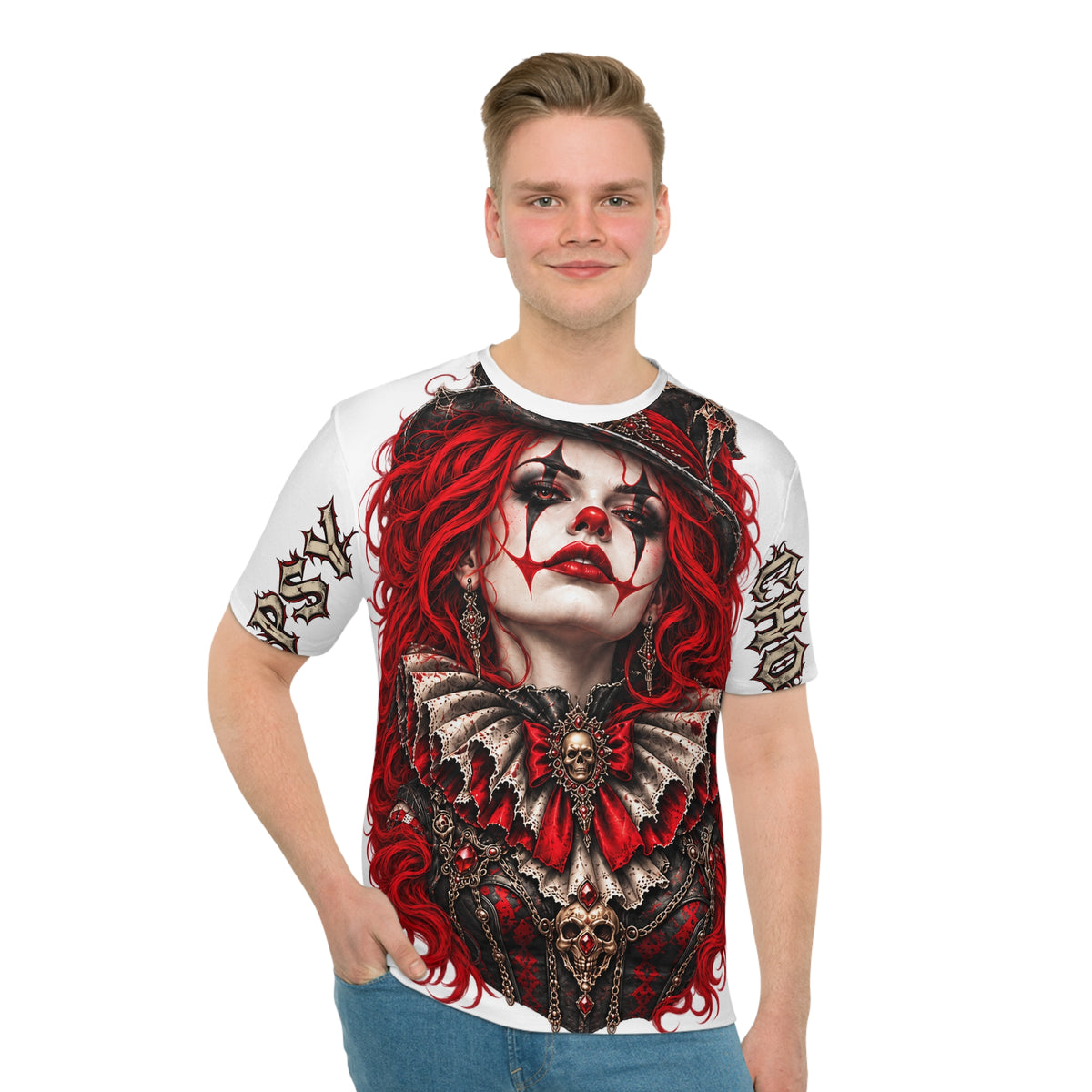 Gothic Red Clown All-Over Print T-Shirt
