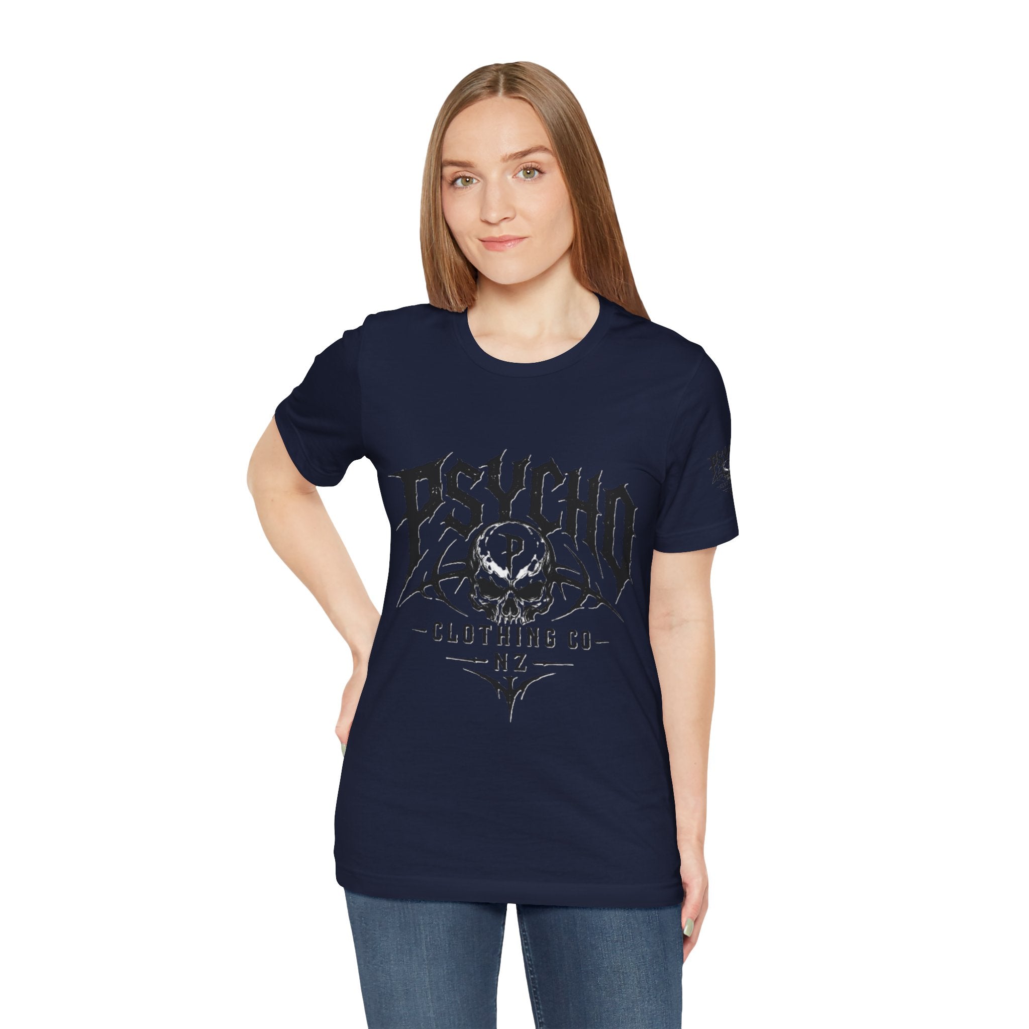 Psycho Clothing Co. Skull Tee — Gothic Rock Band Graphic T-Shirt