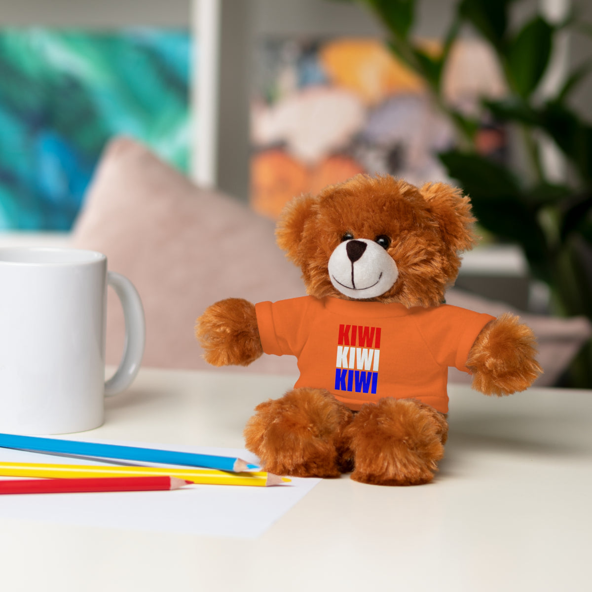 Kiwi Stripe Teddy Bear with Graphic Tee