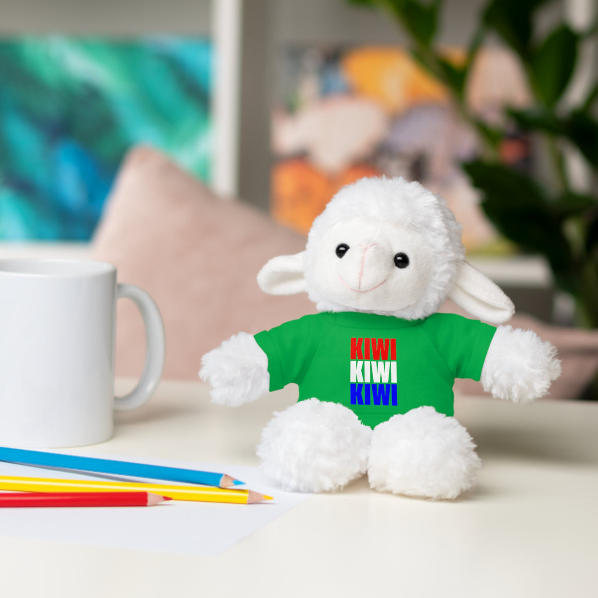 Kiwi Stripe Teddy Bear with Graphic Tee
