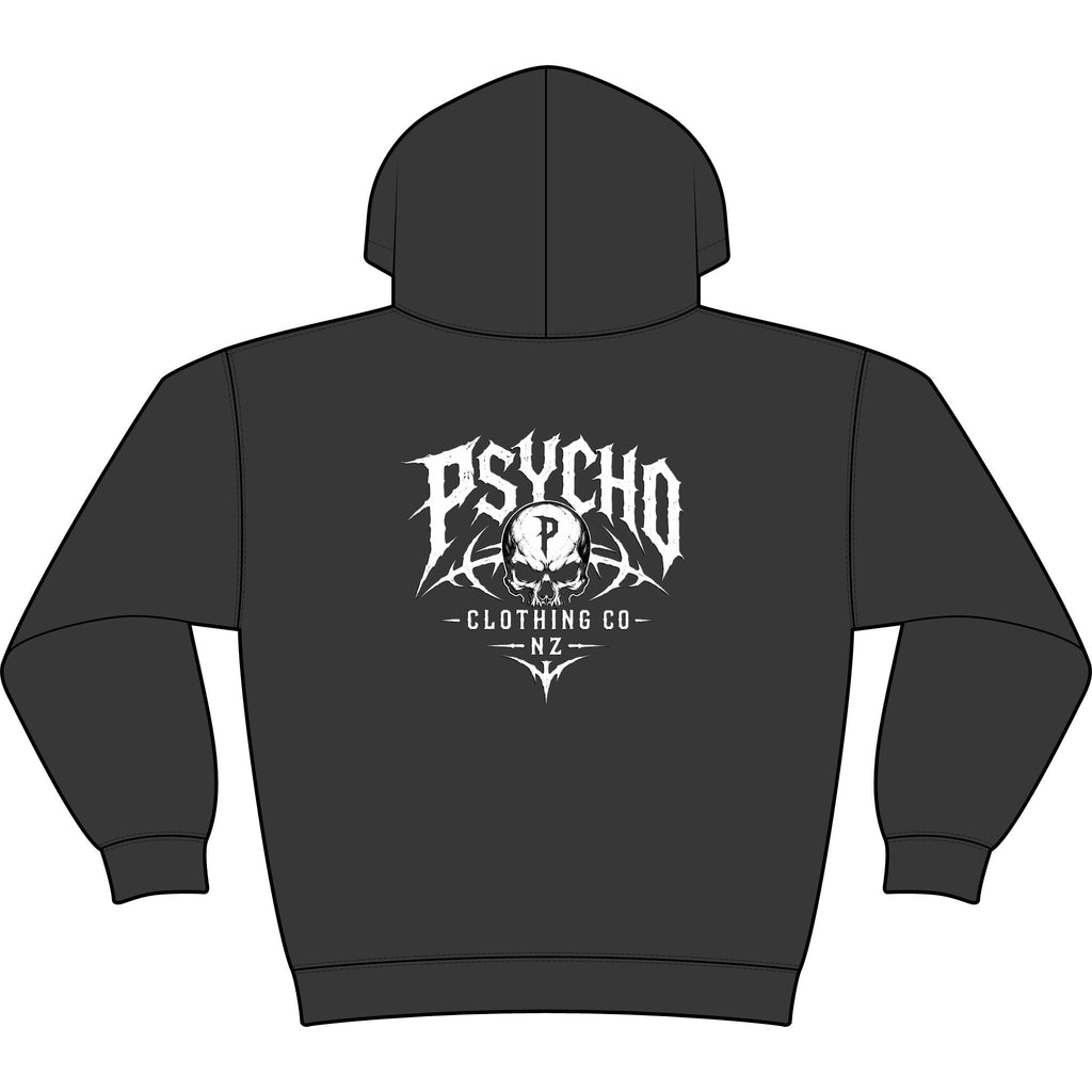 Psycho Skull Hoodie — Vintage Streetwear Graphic Hooded Sweatshirt