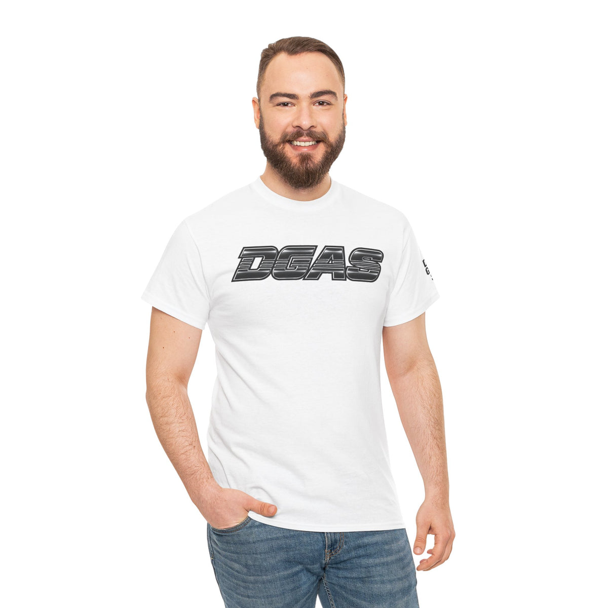 DGAS (Dont Give A Shit) Retro Logo Tee — White Graphic Short Sleeve Shirt