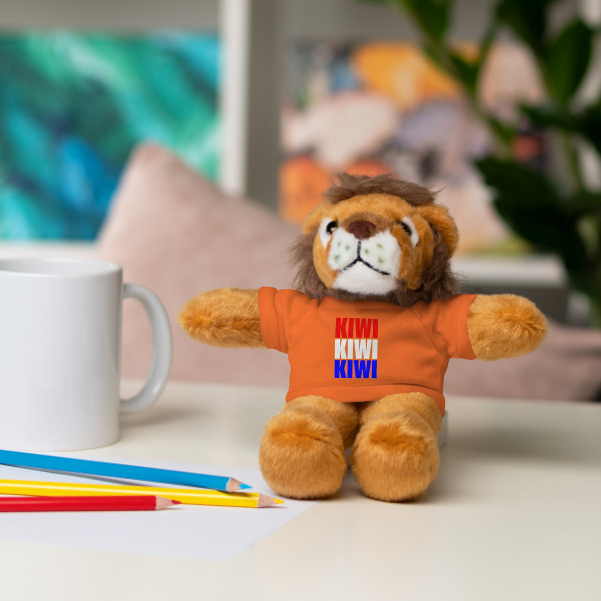 Kiwi Stripe Teddy Bear with Graphic Tee