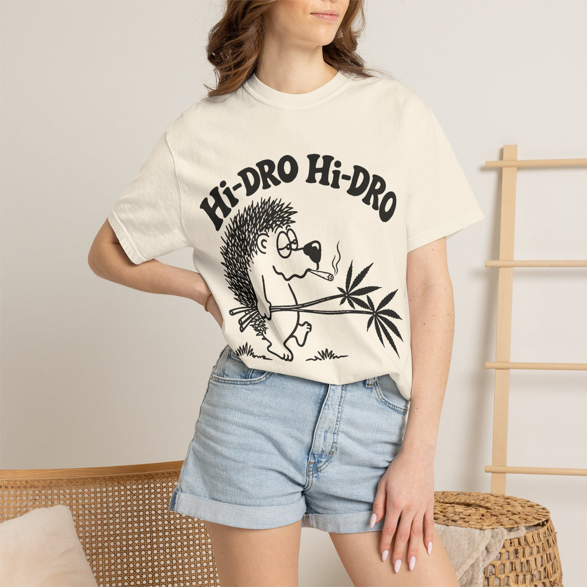 Hi-Dro The Stoned Hedgehog T-Shirt — Cute Retro Cannabis Graphic Tee