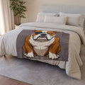 Bulldog Pirate Throw Blanket — Funny English Bulldog Eye Patch Cozy Blanket