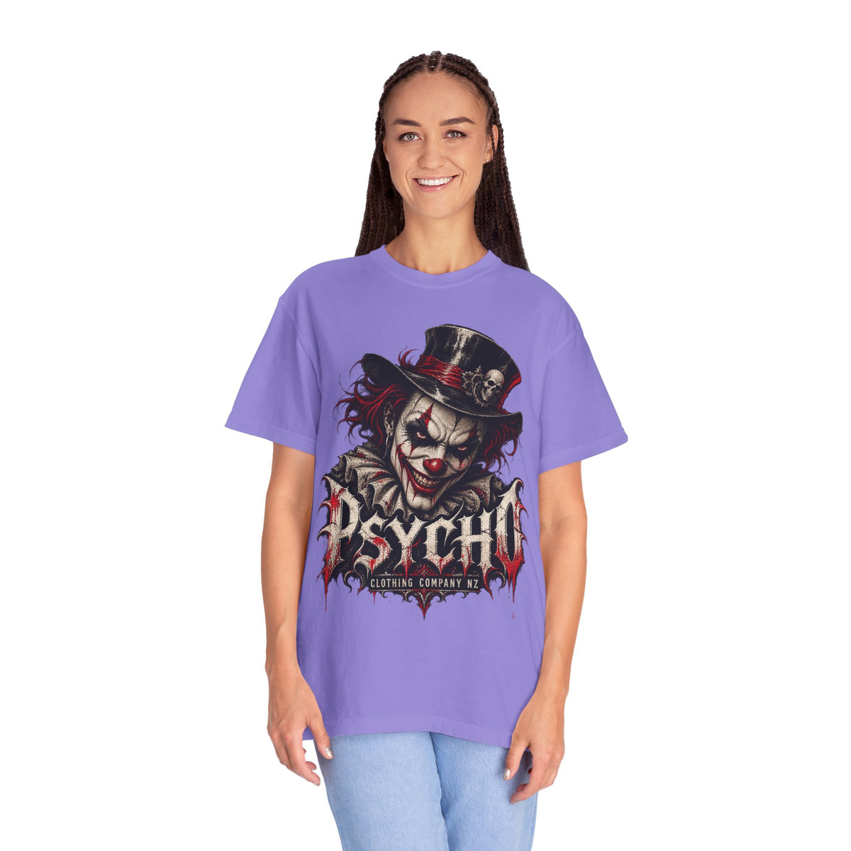 Psycho Clown Male Graphic T-Shirt — Creepy Gothic Horror Tee