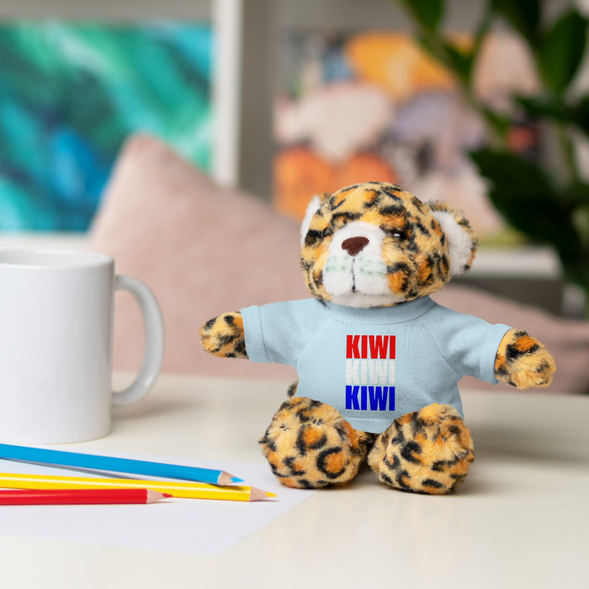 Kiwi Stripe Teddy Bear with Graphic Tee