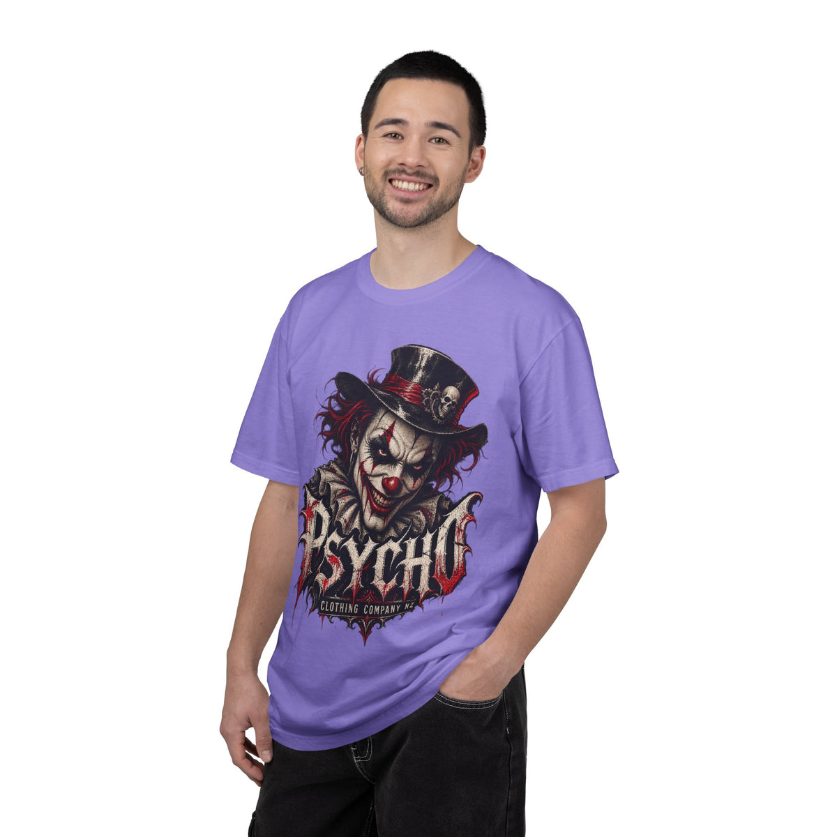 Psycho Clown Male Graphic T-Shirt — Creepy Gothic Horror Tee