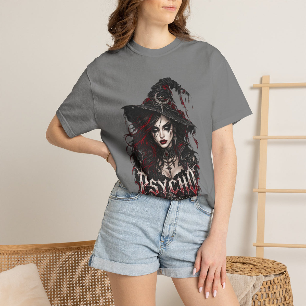 Psycho Witch Gothic Graphic T-Shirt