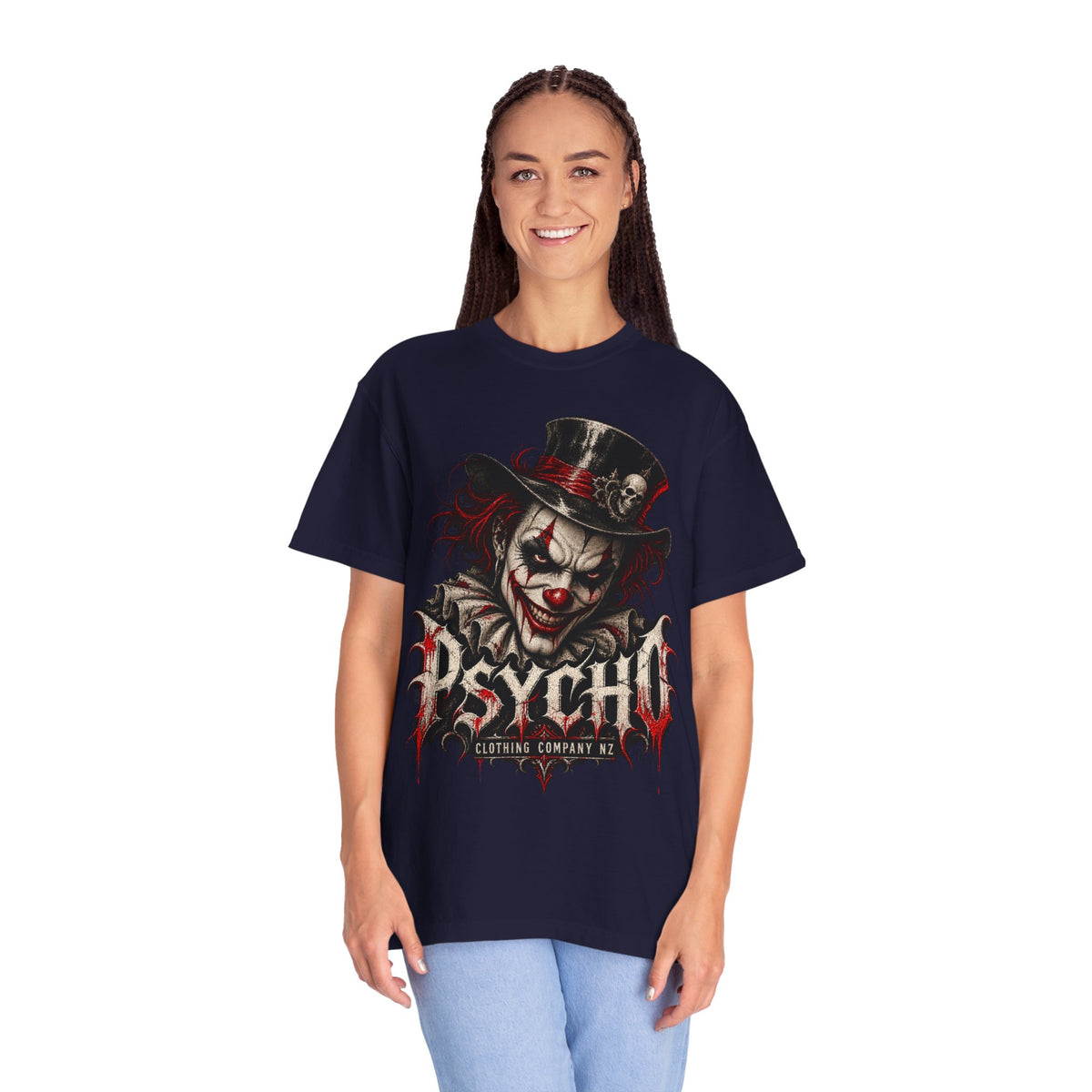 Psycho Clown Male Graphic T-Shirt — Creepy Gothic Horror Tee