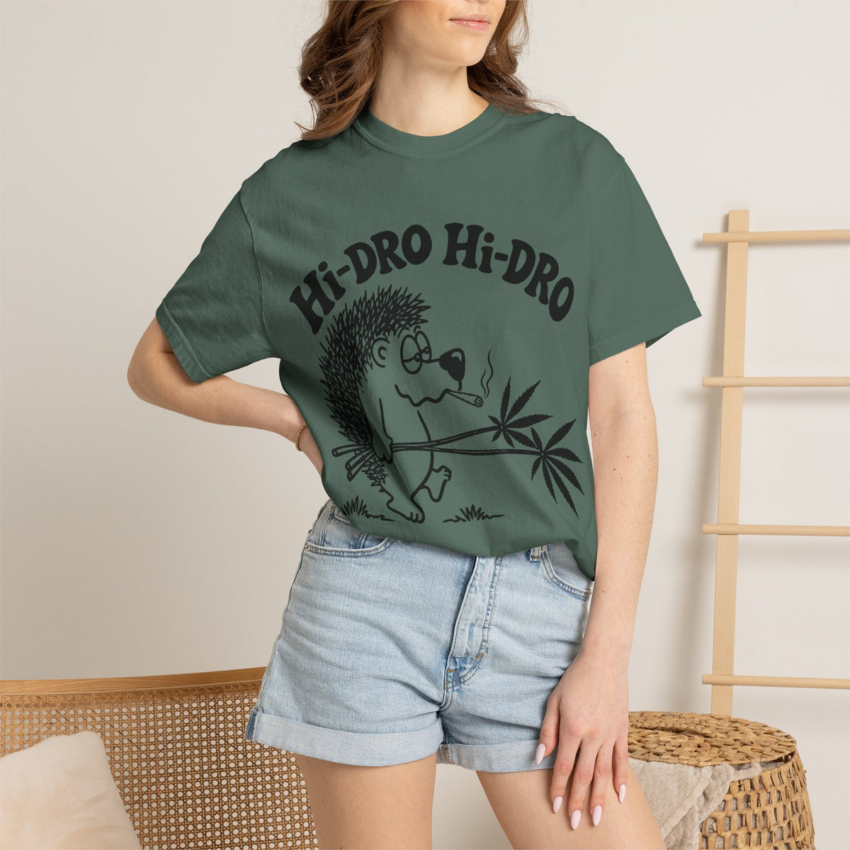 Hi-Dro The Stoned Hedgehog T-Shirt — Cute Retro Cannabis Graphic Tee