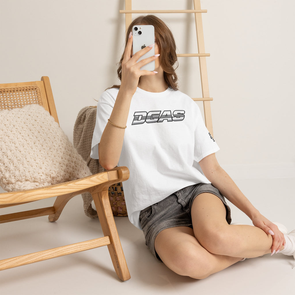 DGAS (Dont Give A Shit) Retro Logo Tee — White Graphic T-Shirt