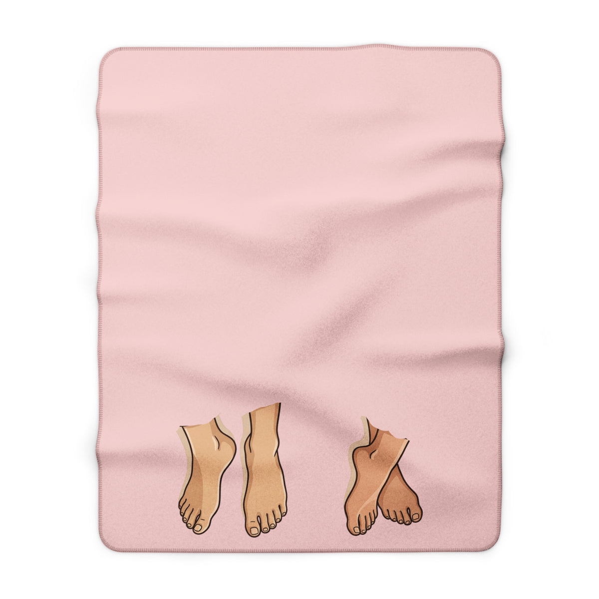 Cozy Couples Sherpa Blanket — Blush Pink Feet Design
