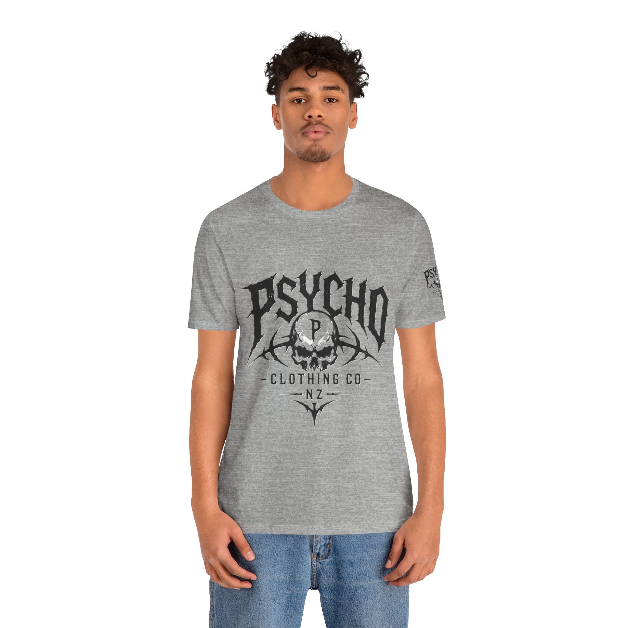 Psycho Clothing Co. Skull Tee — Gothic Rock Band Graphic T-Shirt