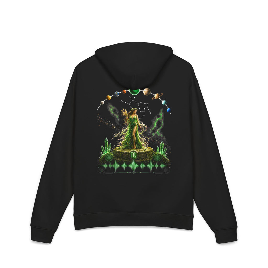 Virgo Cosmic Zodiac Hoodie — Green Planet Meditation Graphic