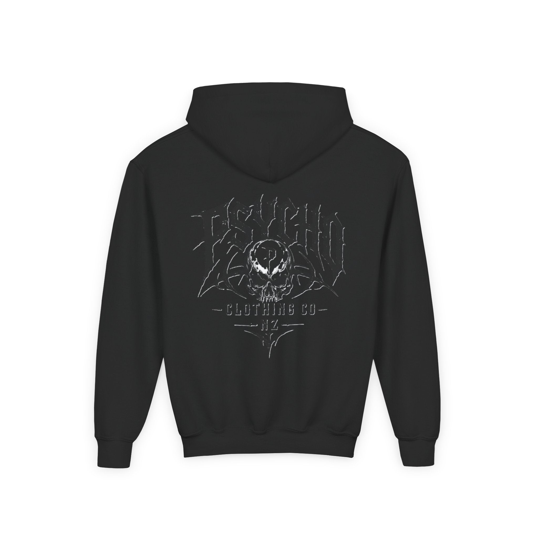 Psycho Skull Youth Hoodie - Graphic Band-Style Kids Sweatshirt