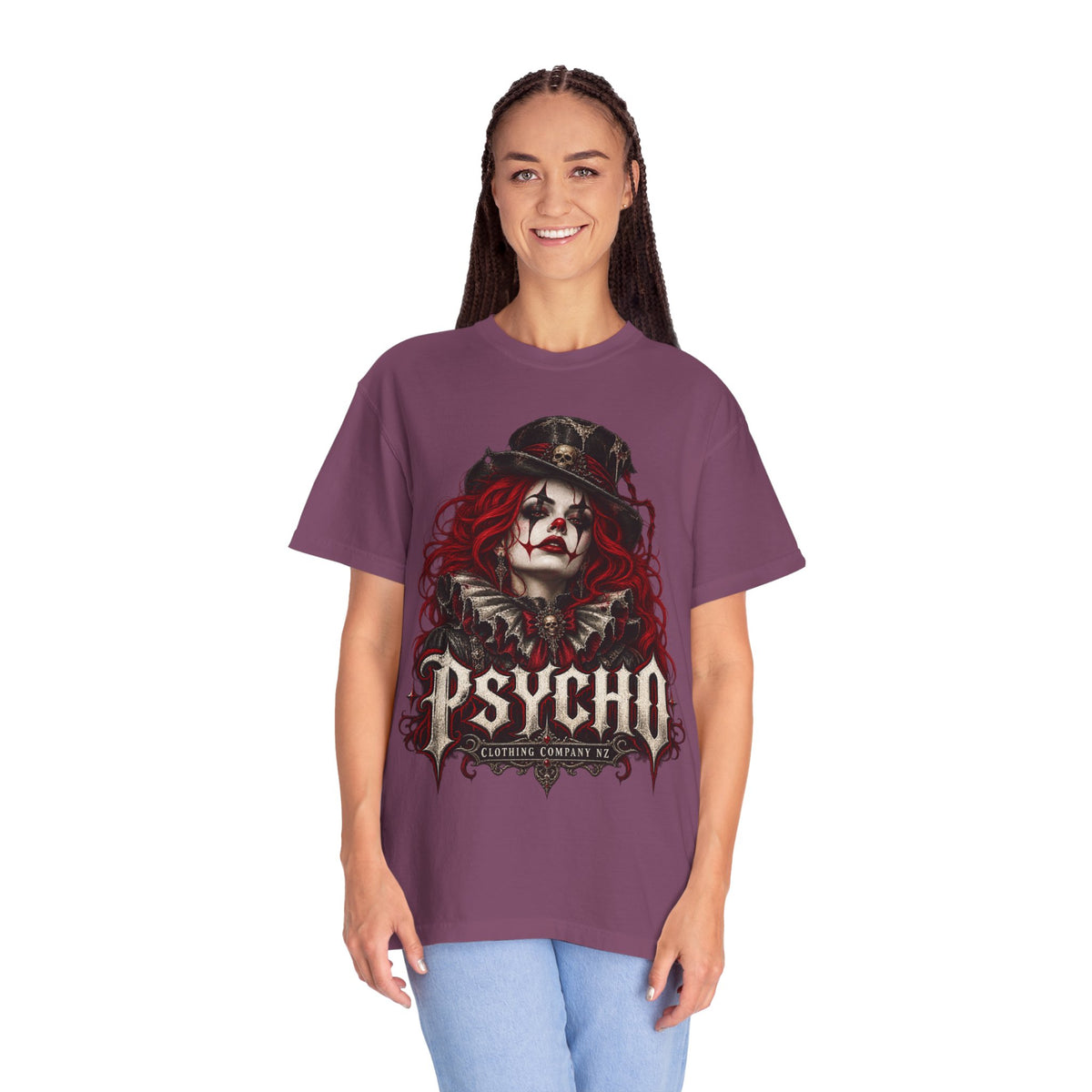 Psycho Female Clown Graphic T-Shirt