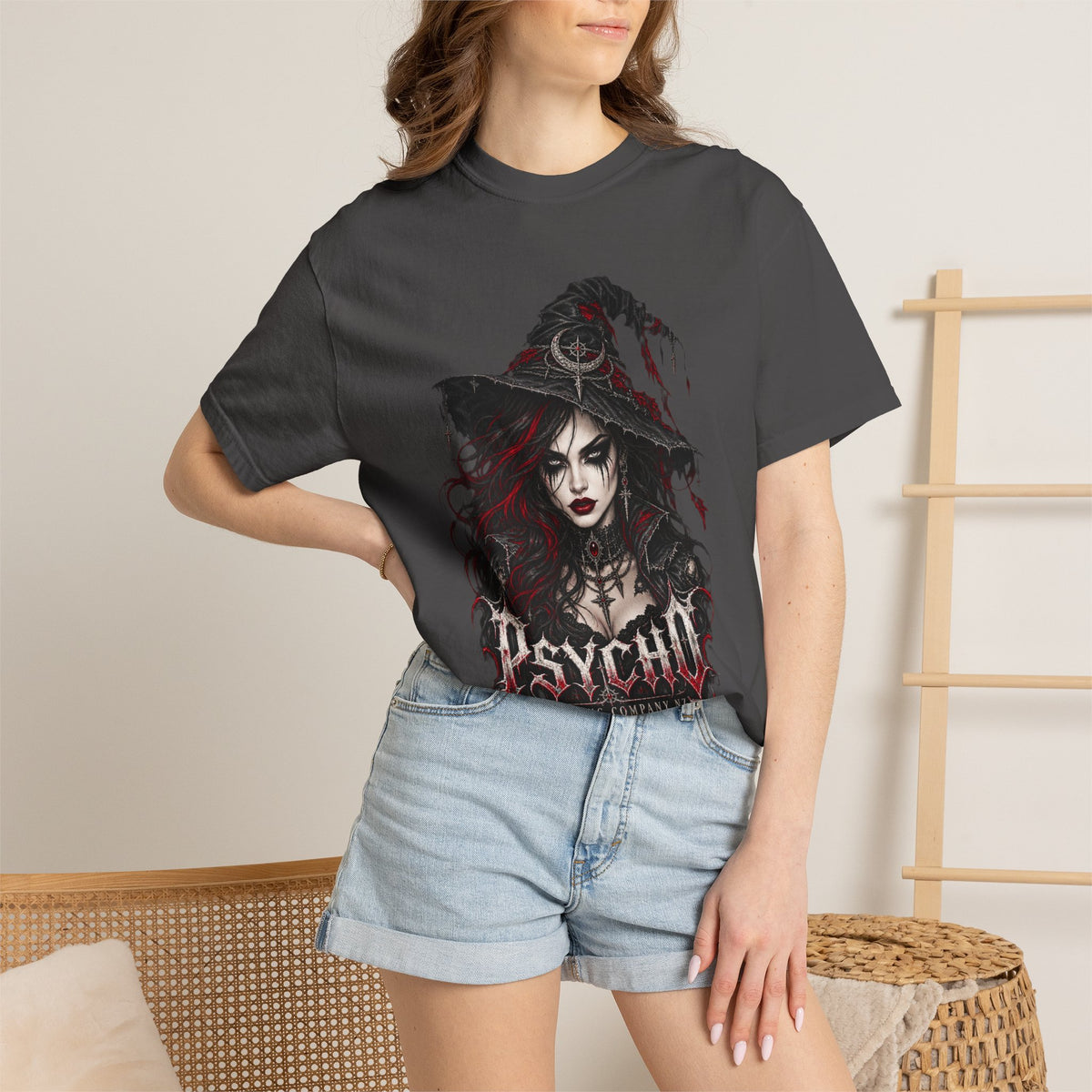 Psycho Witch Gothic Graphic T-Shirt