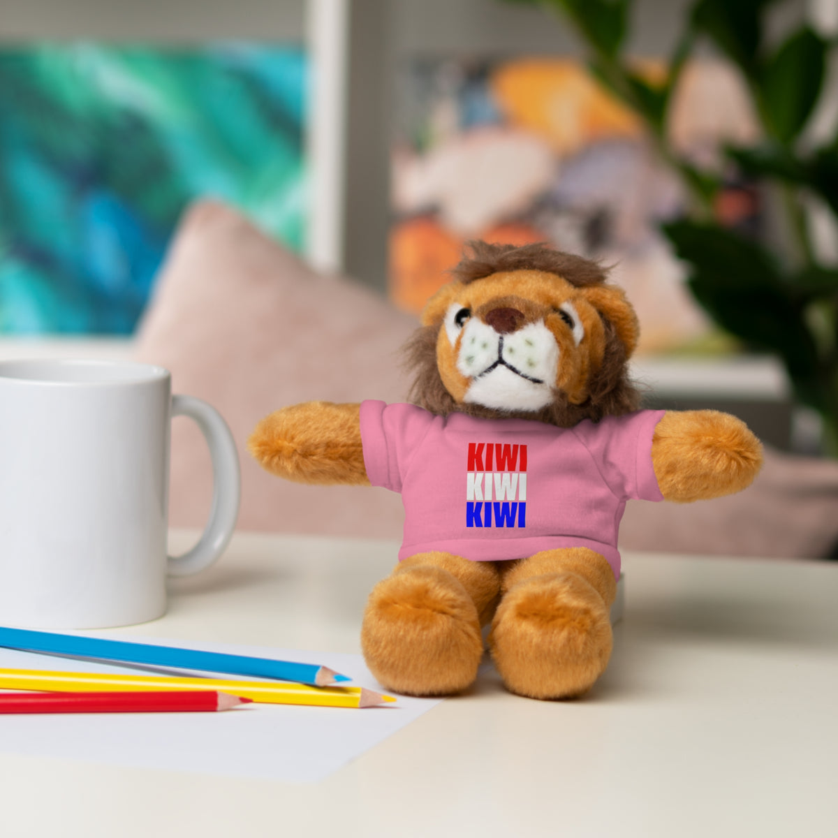 Kiwi Stripe Teddy Bear with Graphic Tee