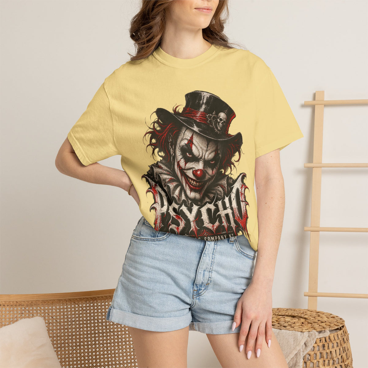 Psycho Clown Male Graphic T-Shirt — Creepy Gothic Horror Tee