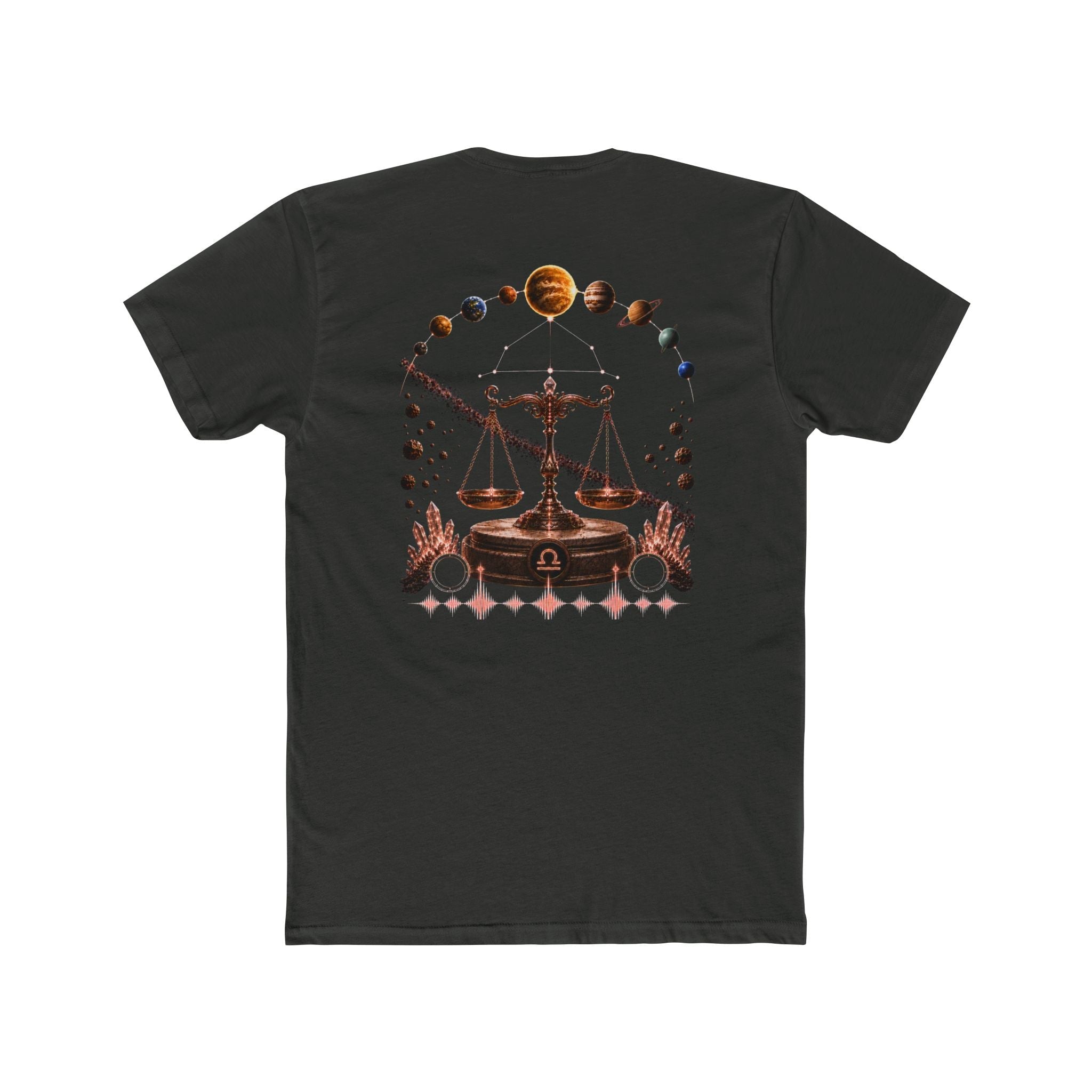 Libra Zodiac Scales T-Shirt — Astrological Balance Tee with Planetary Design