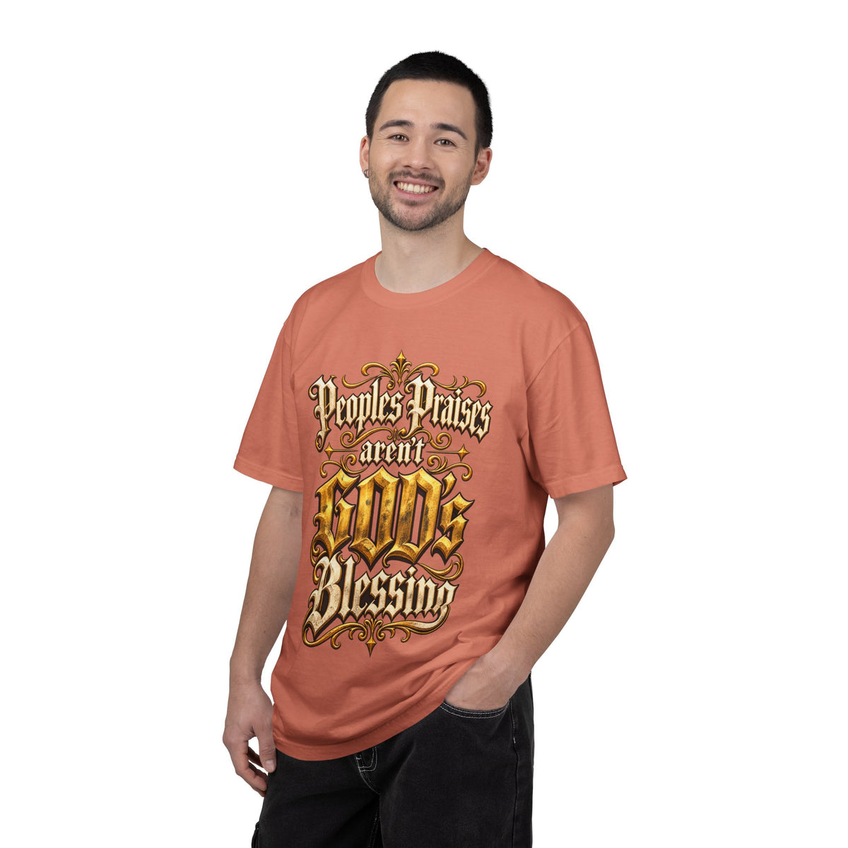 God's Blessing Graphic T-Shirt — "People's Praises Aren't God's Blessing" Christian Vintage Lettering