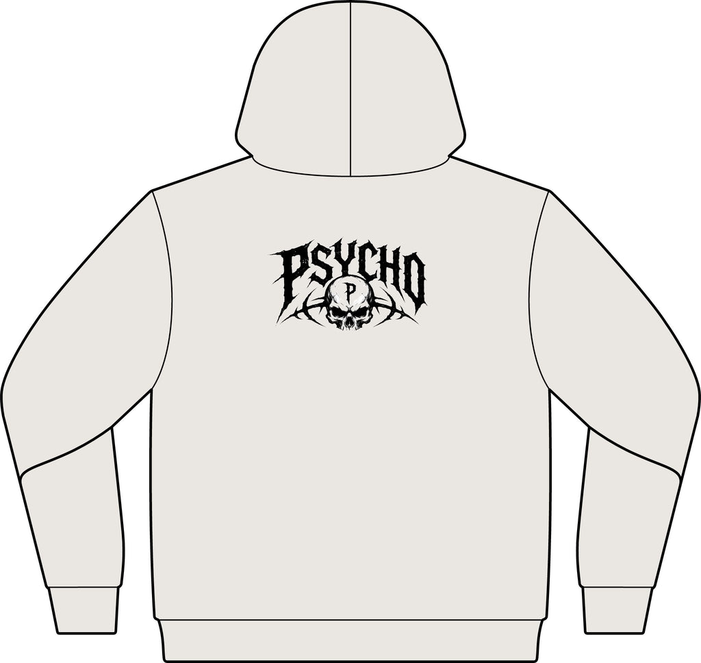 Women's Relaxed Faded Hoodie — Minimal 'Psycho' Chest Logo