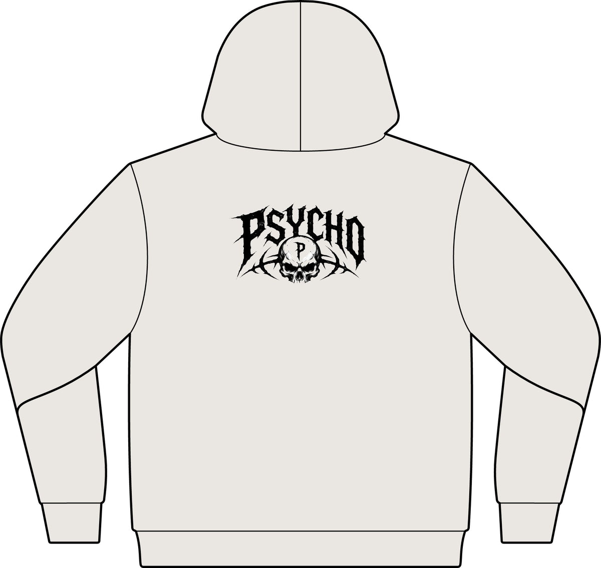 Women's Relaxed Faded Hoodie — Minimal 'Psycho' Chest Logo