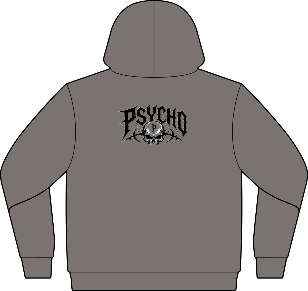 Women's Relaxed Faded Hoodie — Minimal 'Psycho' Chest Logo