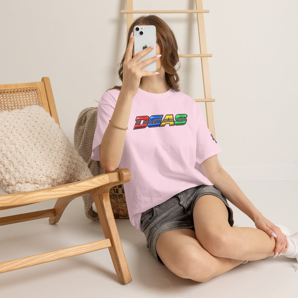 DGAS Dont Give A Shit Retro Rainbow Logo T‑Shirt