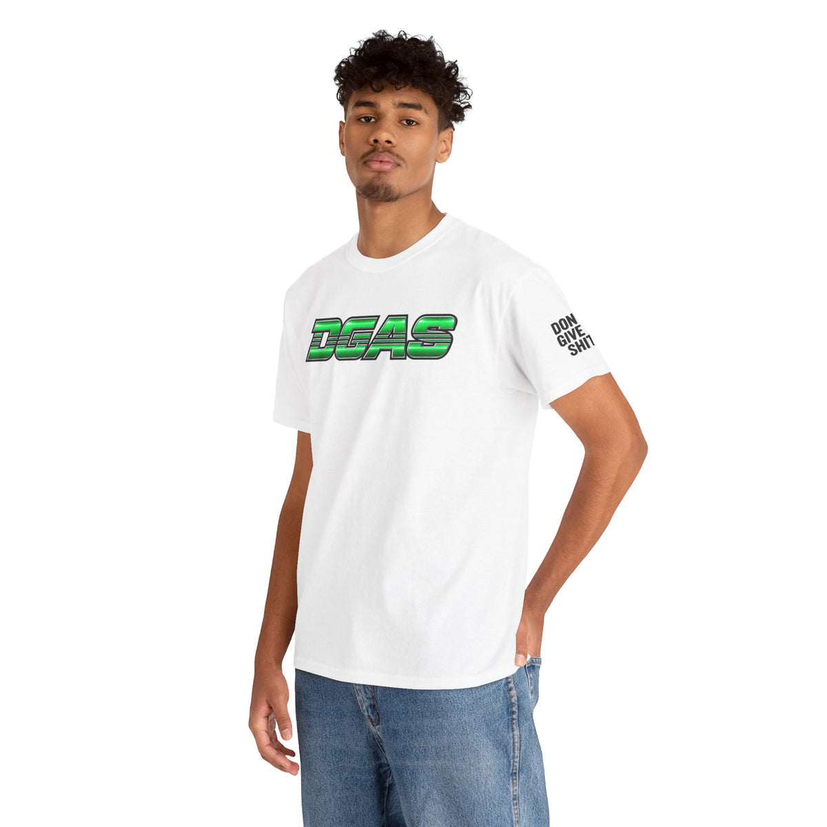 DGAS (Dont Give A Shit) Green Retro Logo Tee — Streetwear Graphic T-Shirt
