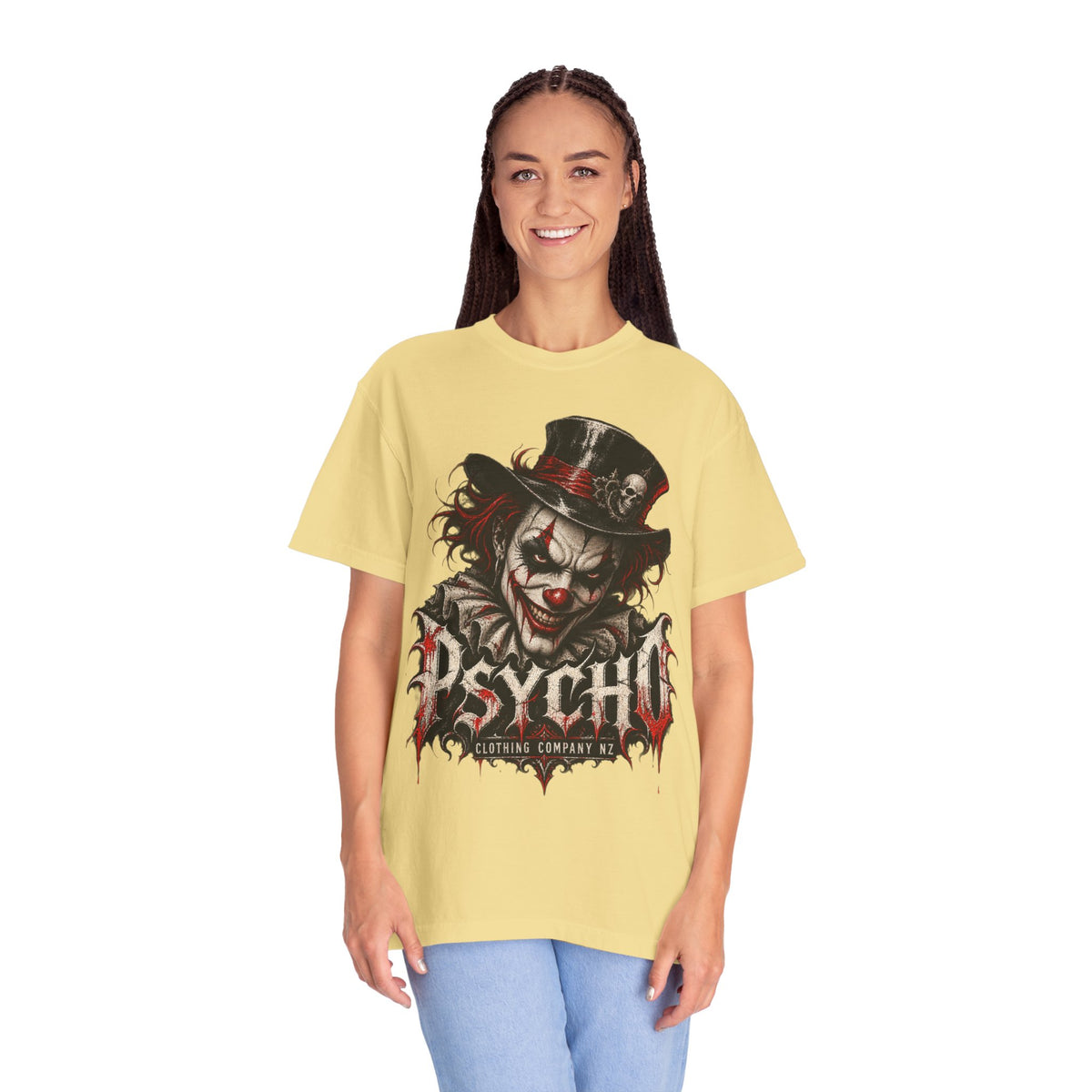 Psycho Clown Male Graphic T-Shirt — Creepy Gothic Horror Tee