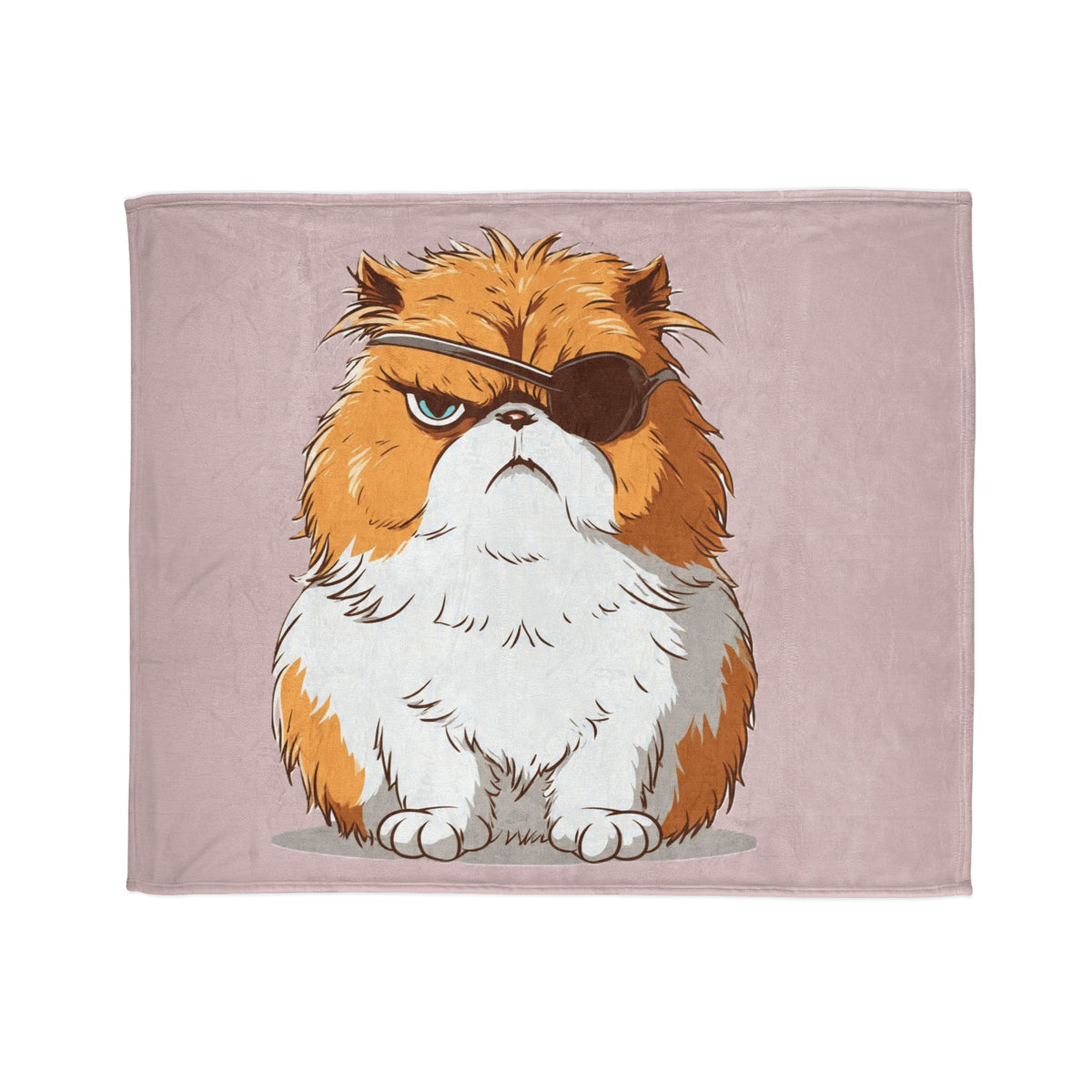 Pirate Cat Plush Throw Blanket — Grumpy Eyepatch Kitty Cozy Blanket