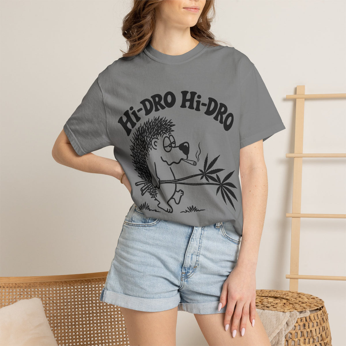 Hi-Dro The Stoned Hedgehog T-Shirt — Cute Retro Cannabis Graphic Tee