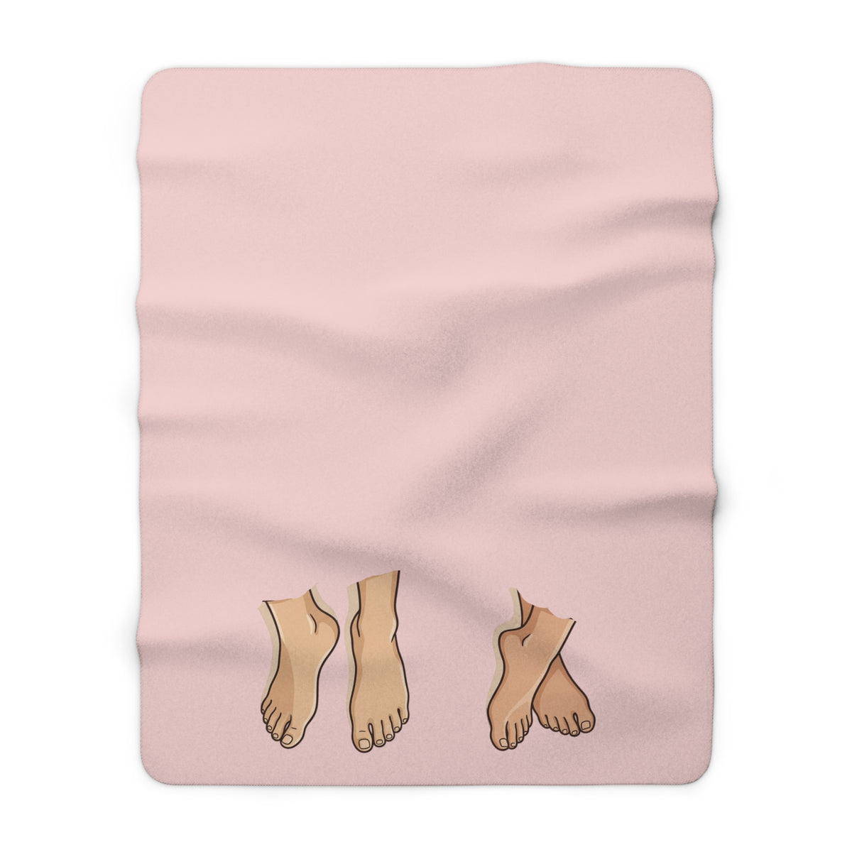 Cozy Couples Sherpa Blanket — Blush Pink Feet Design