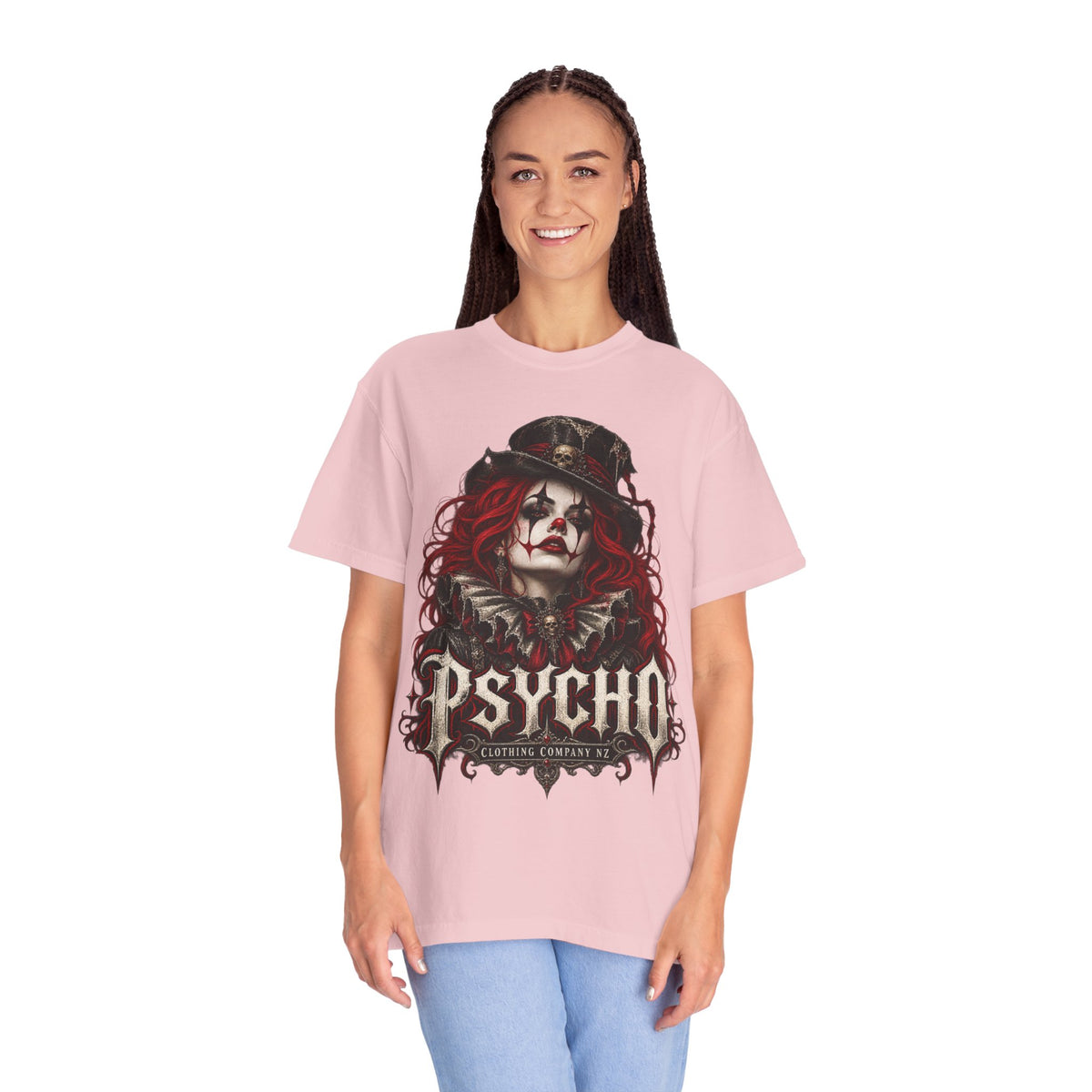 Psycho Female Clown Graphic T-Shirt