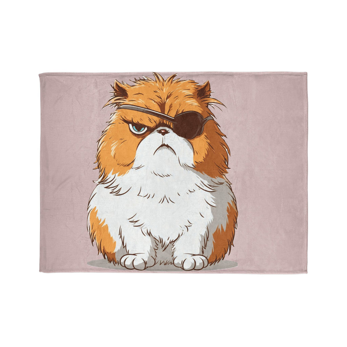 Pirate Cat Plush Throw Blanket — Grumpy Eyepatch Kitty Cozy Blanket