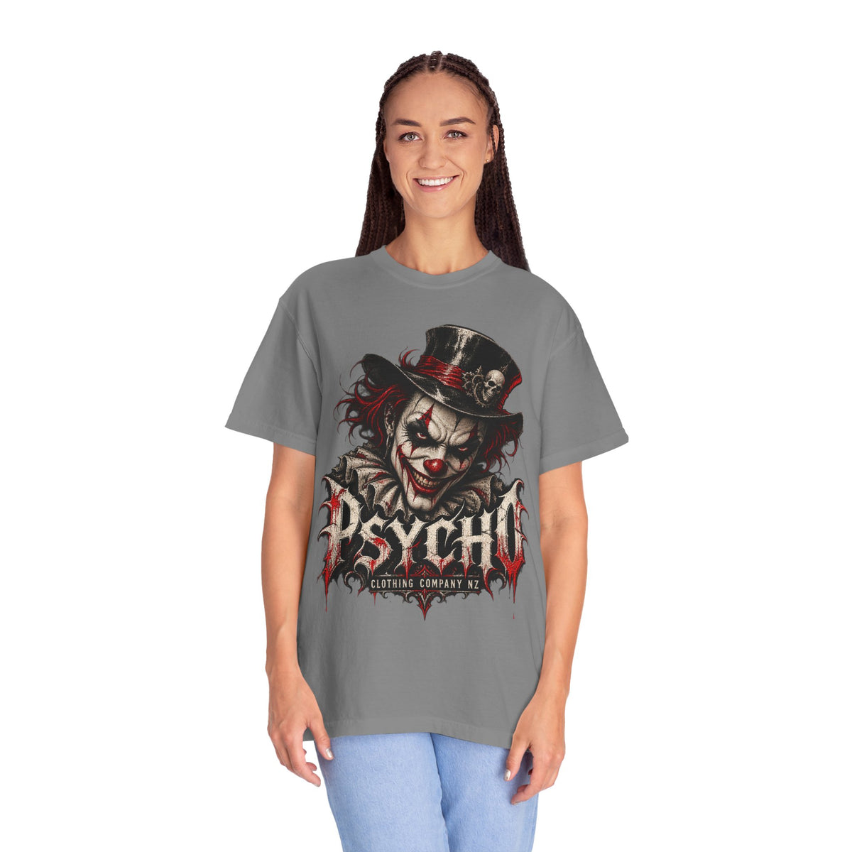Psycho Clown Male Graphic T-Shirt — Creepy Gothic Horror Tee