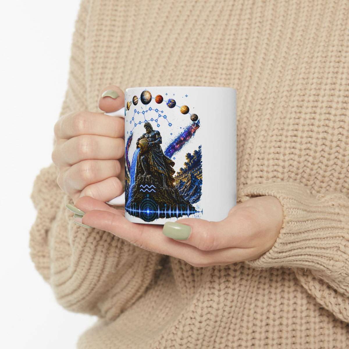 AQUARIUS Astrology Ceramic Mug — Zodiac Constellation Coffee Cup (11oz & 15oz)
