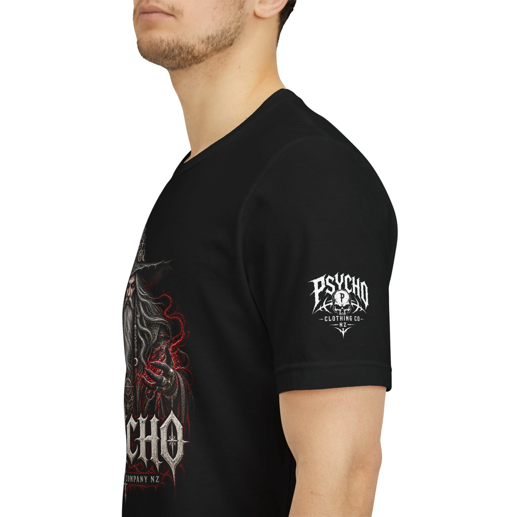 Psycho Wizard Graphic Tee - Dark Gothic Fantasy T-Shirt
