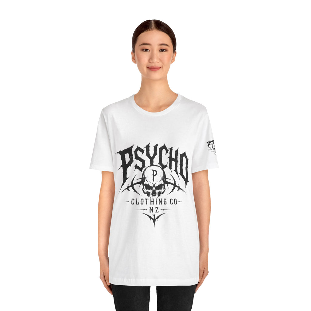 Psycho Clothing Co. Skull Tee — Gothic Rock Band Graphic T-Shirt