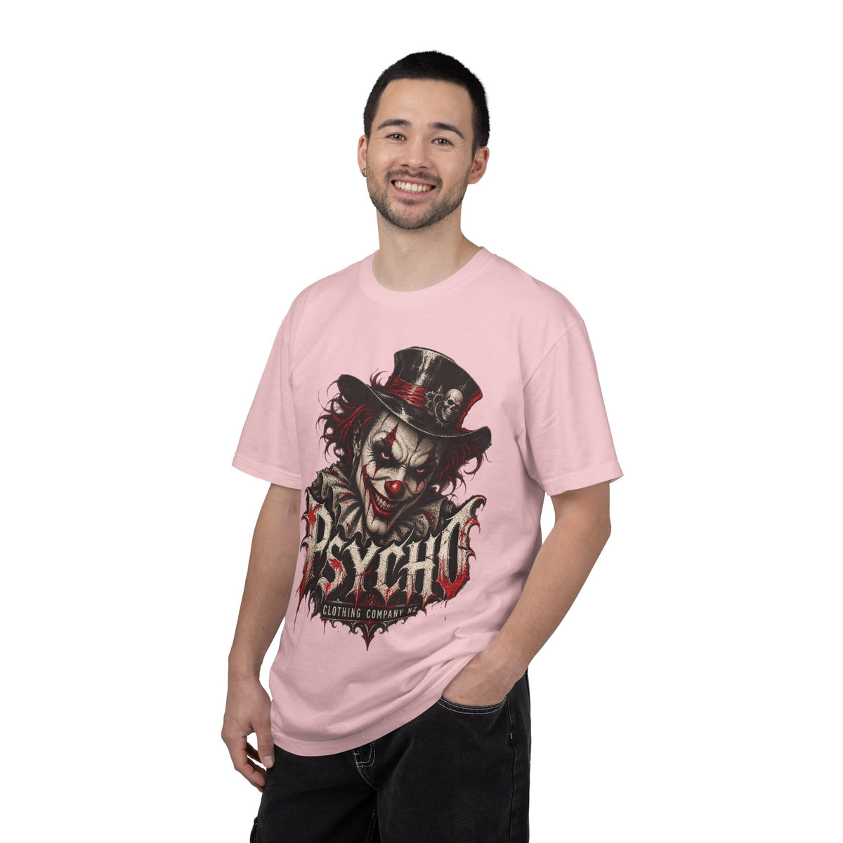 Psycho Clown Male Graphic T-Shirt — Creepy Gothic Horror Tee